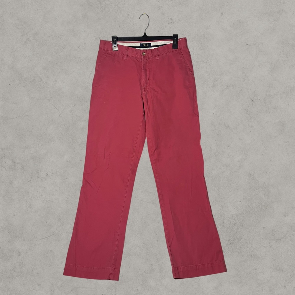 Polo Ralph Lauren Mens Pink Chino Pants 32x32 Straight Leg Cotton Trousers